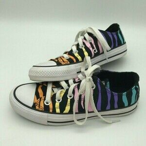 Converse Chuck Taylor All Star Rainbow Zebra OX Low Top Sneakers Women's Size 5